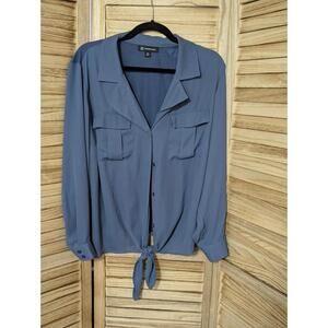 inc international concepts plus size blouse Blue size 2X